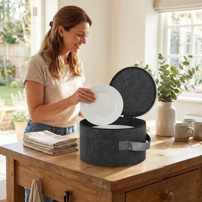 Plate storage case with dividers