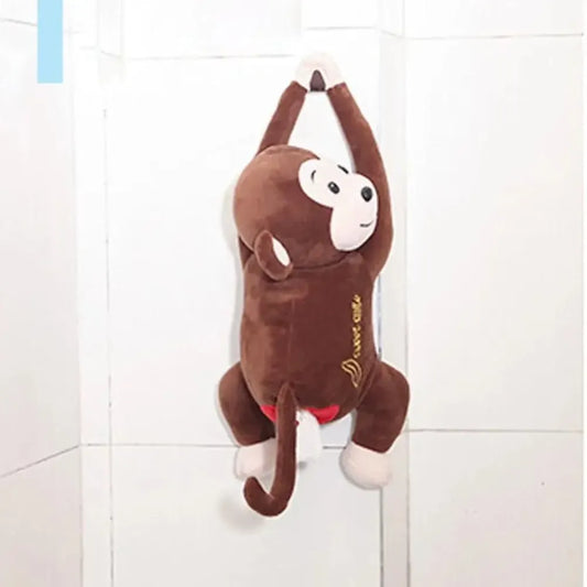 Plush monkey tissue holder
