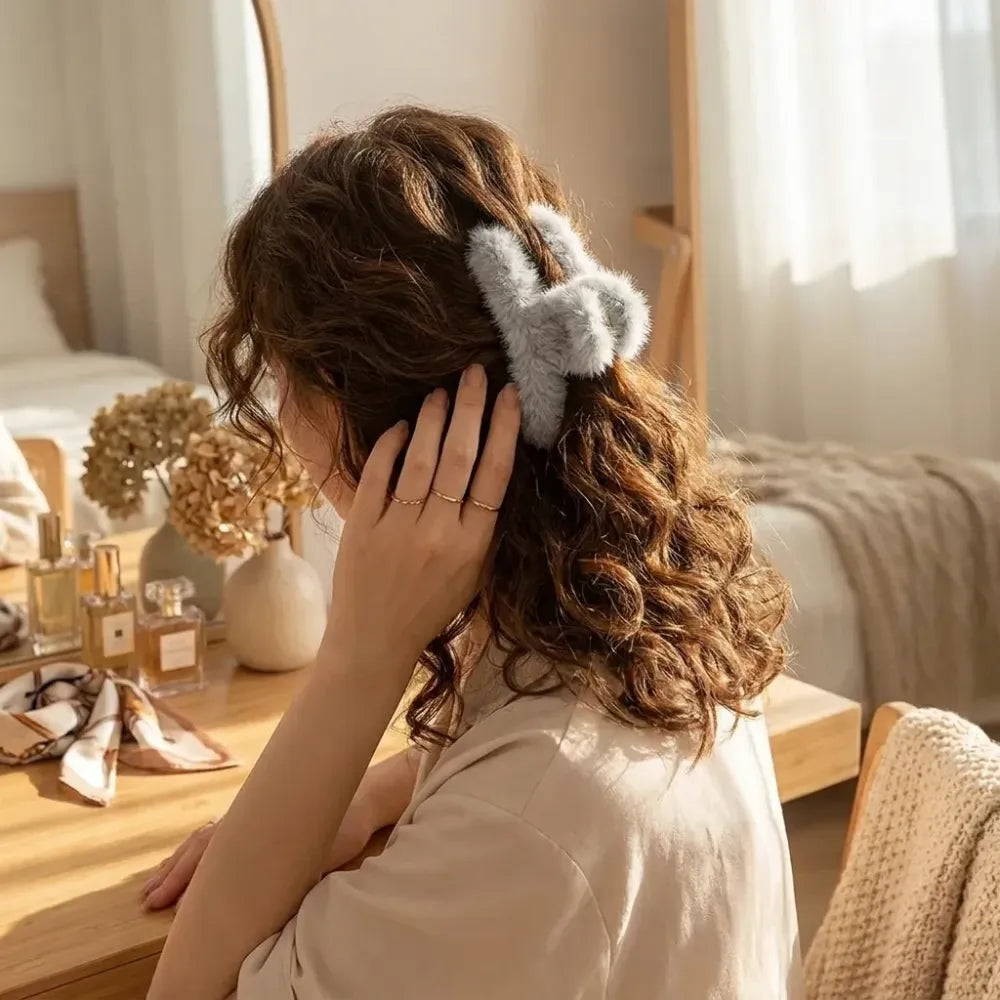 Plush non-slip hair claw clip - health & beauty