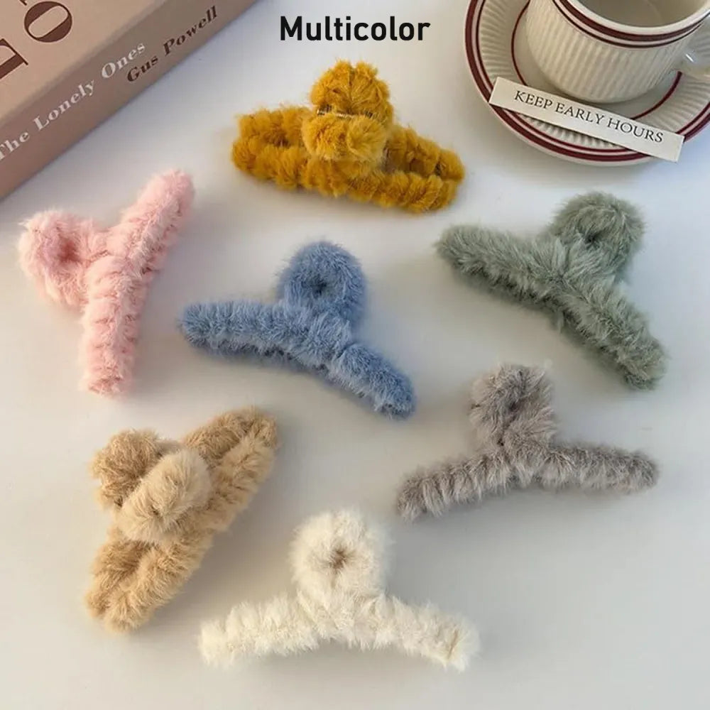 Plush non-slip hair claw clip - health & beauty