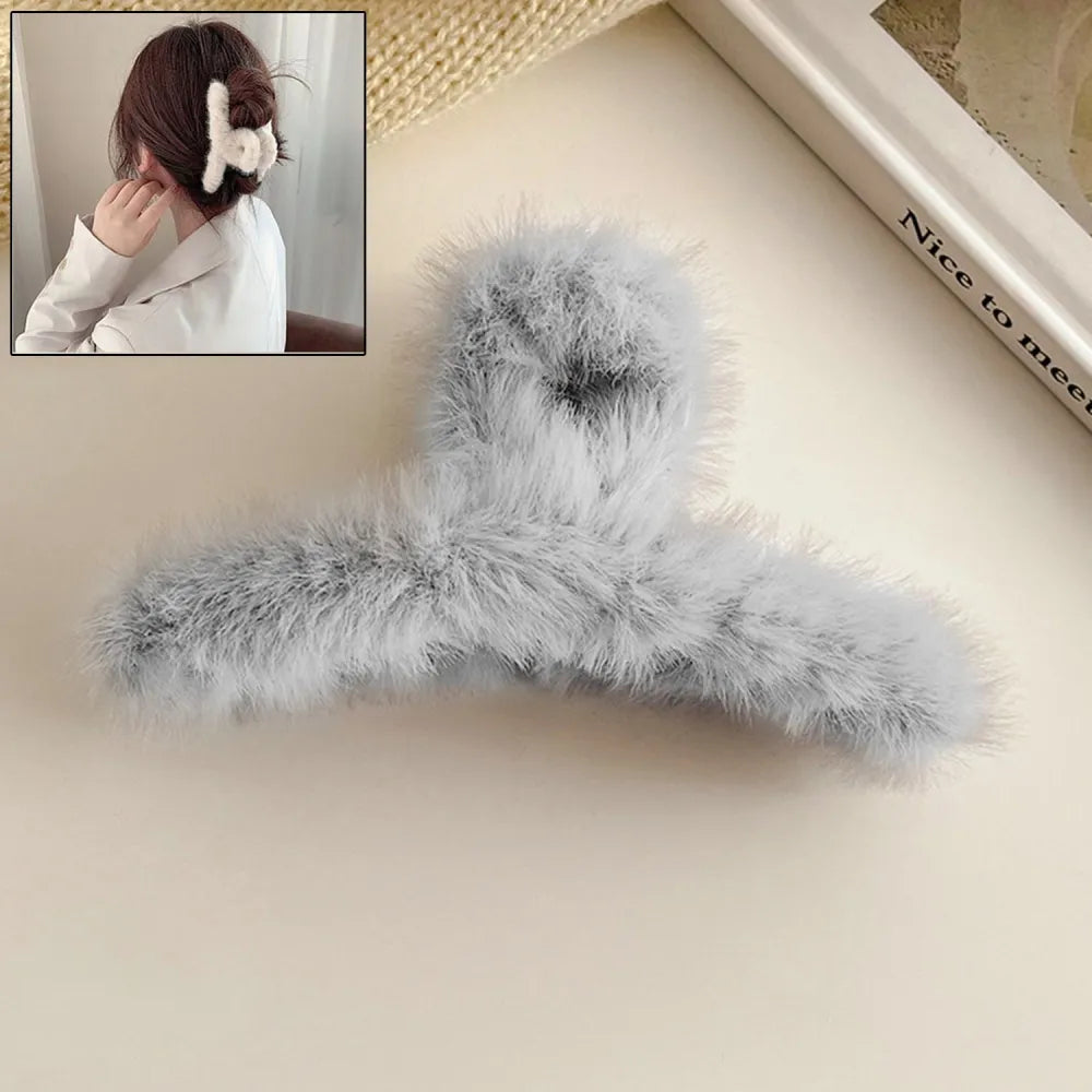 Plush non-slip hair claw clip - health & beauty