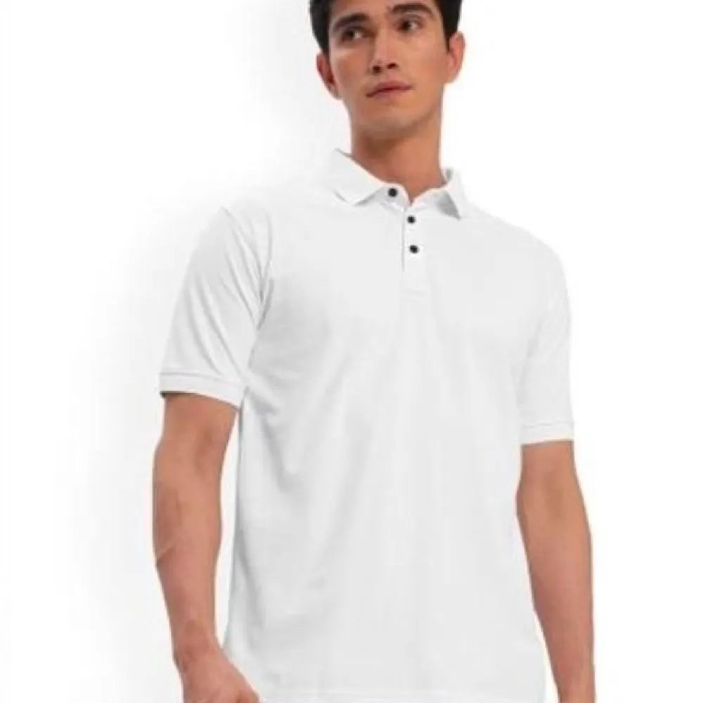 Poly cotton solid half sleeves mens polo t-shirt (pack of 3)