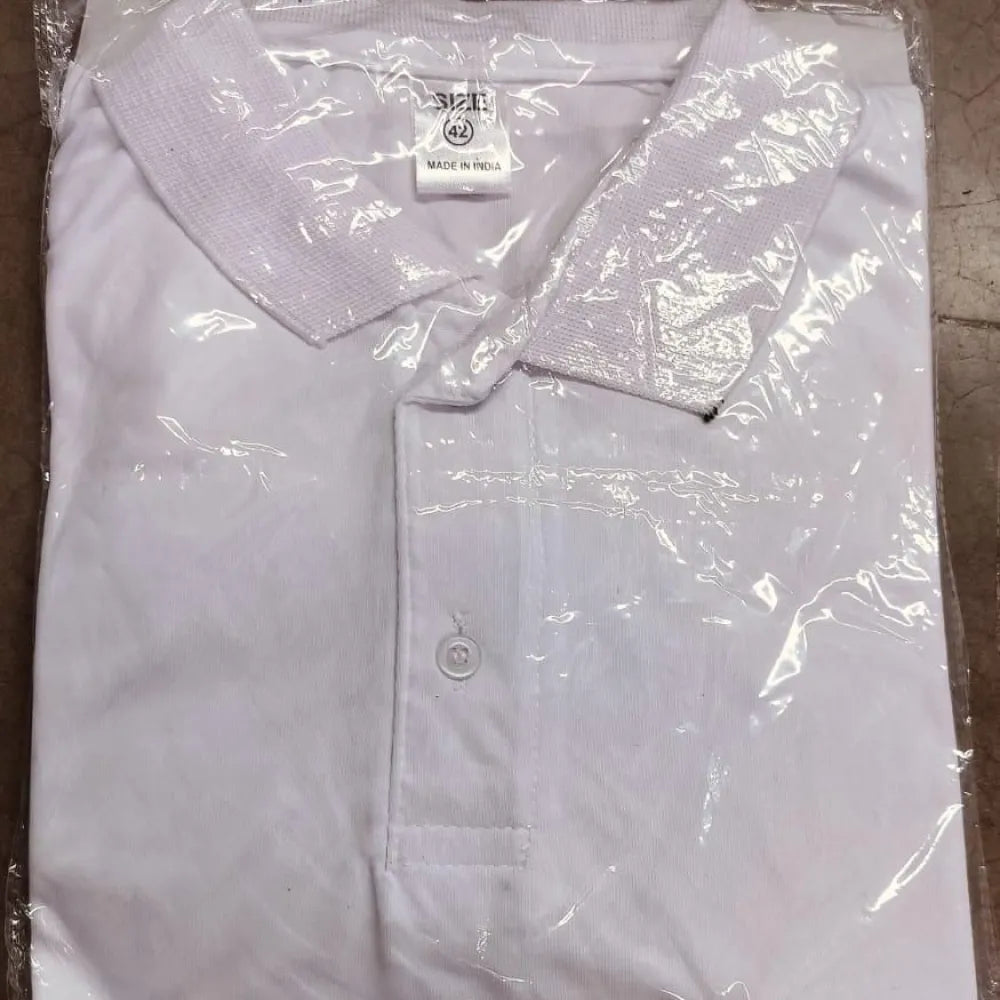 Poly cotton solid half sleeves mens polo t-shirt (pack of 3)
