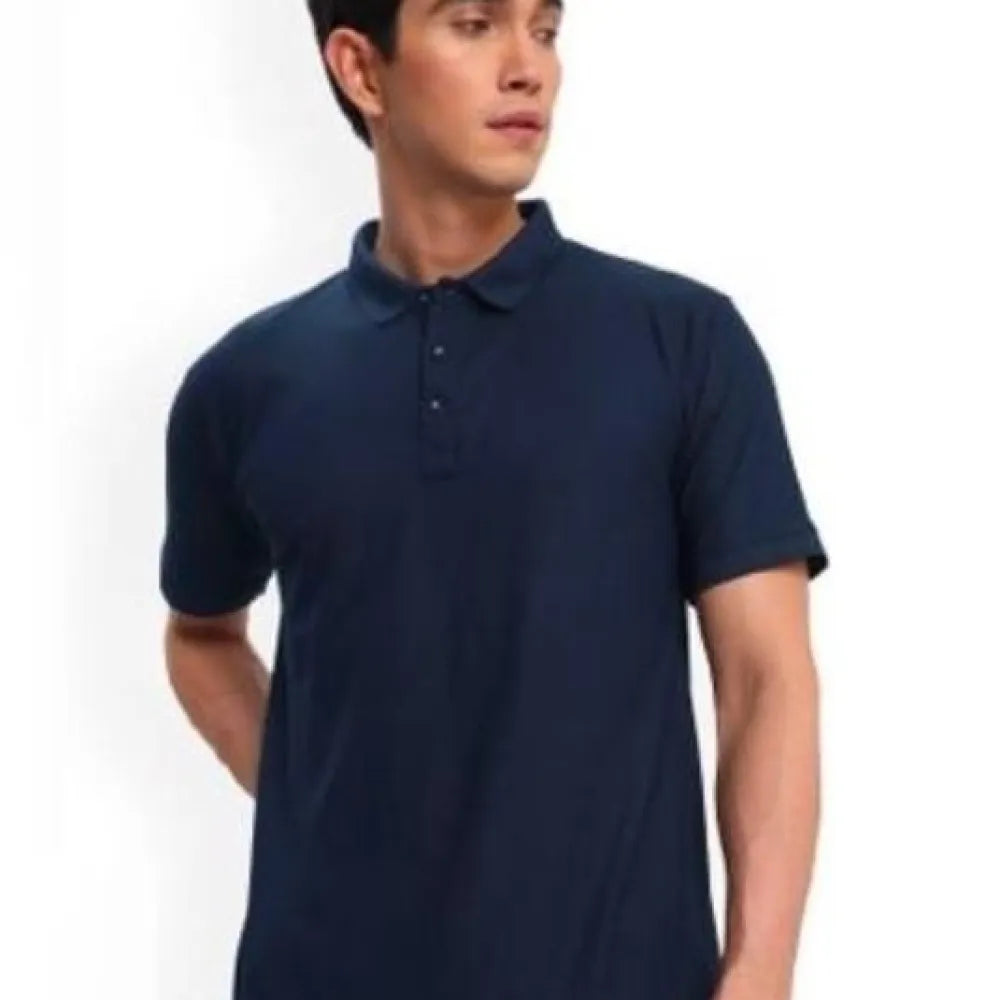 Poly cotton solid half sleeves mens polo t-shirt (pack of 3)