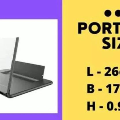Portable phone screen magnifier.