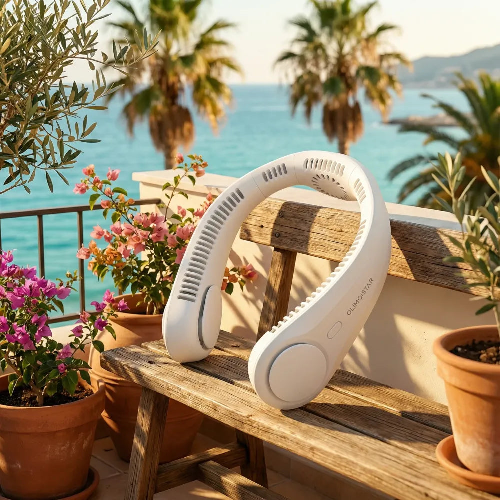 Portable 79 mah neck fan with 5200 outlets