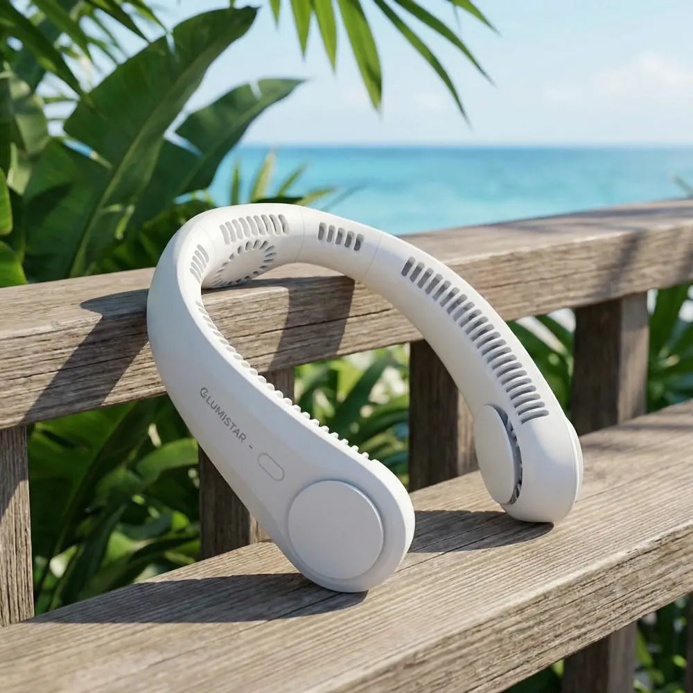 Portable 79 mah neck fan with 5200 outlets