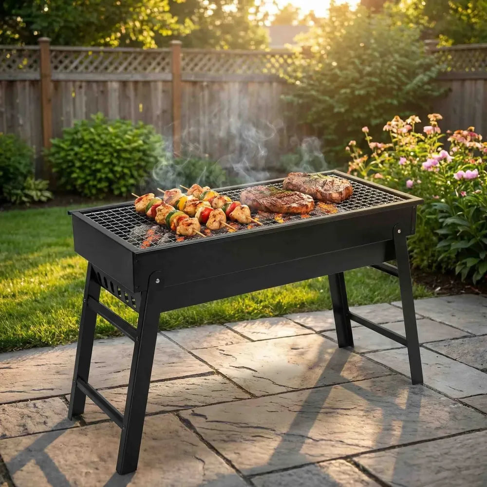 Portable bbq grill set – foldable - home & kitchen