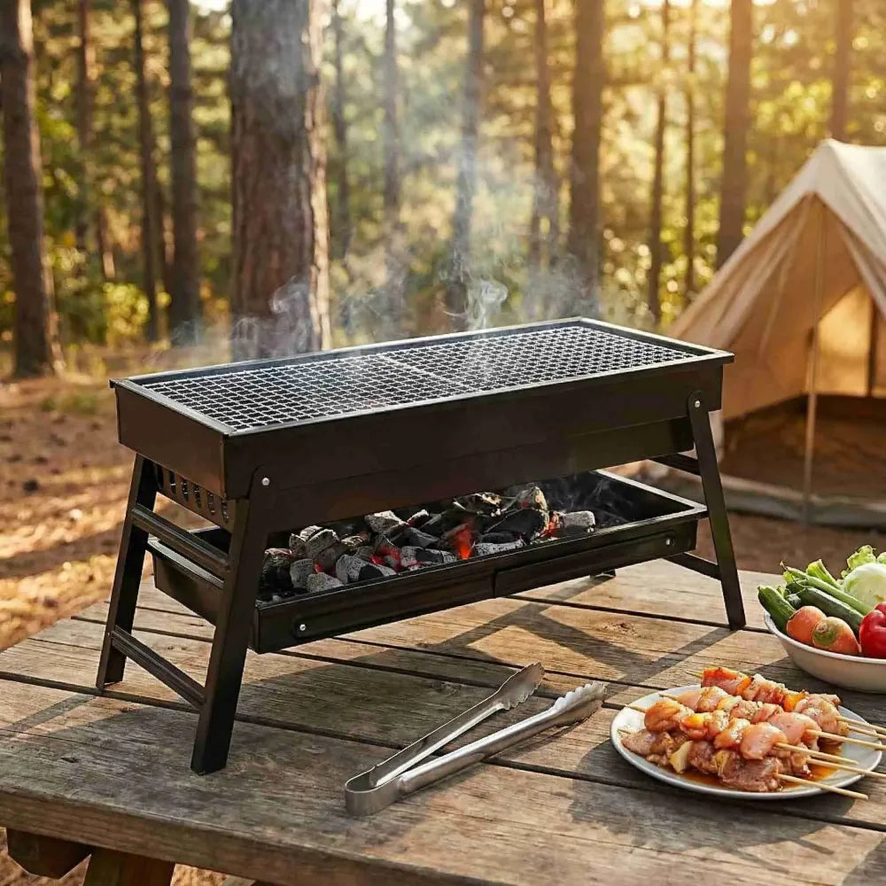 Portable bbq grill set – foldable - home & kitchen