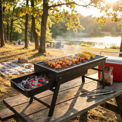Portable bbq grill set – foldable - home & kitchen