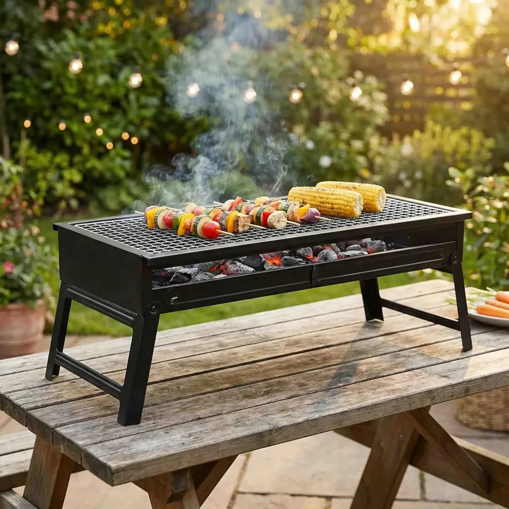 Portable bbq grill set – foldable - home & kitchen