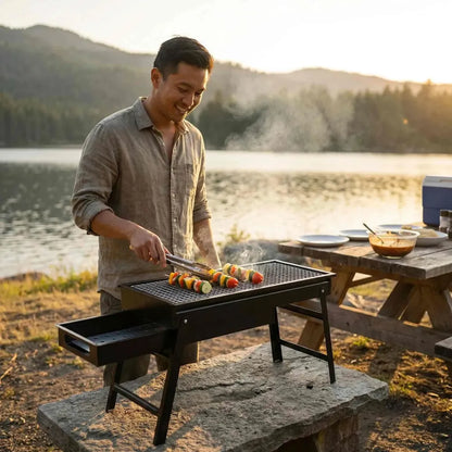 Portable bbq grill set – foldable - home & kitchen