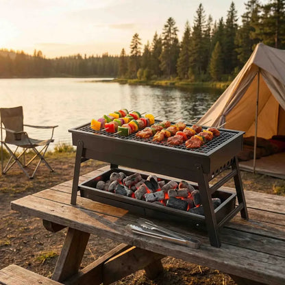 Portable bbq grill set – foldable - home & kitchen