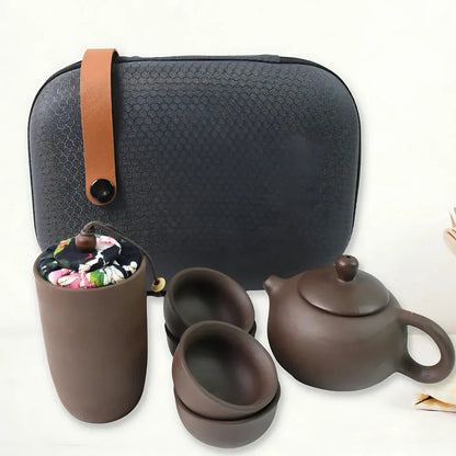 Portable ceramic tea set - home decor