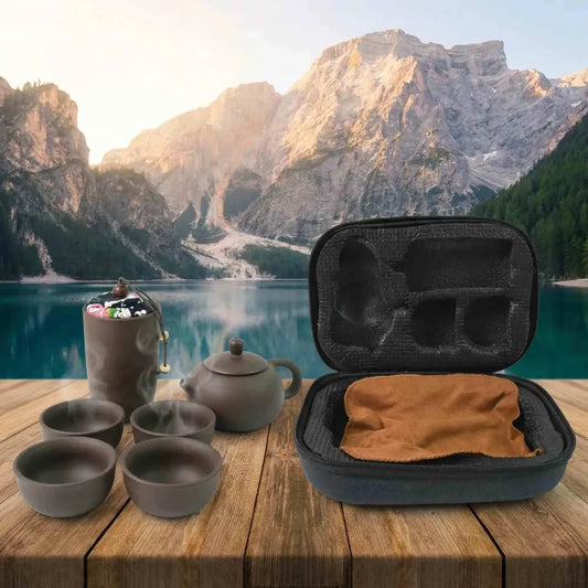 Portable ceramic tea set - home decor