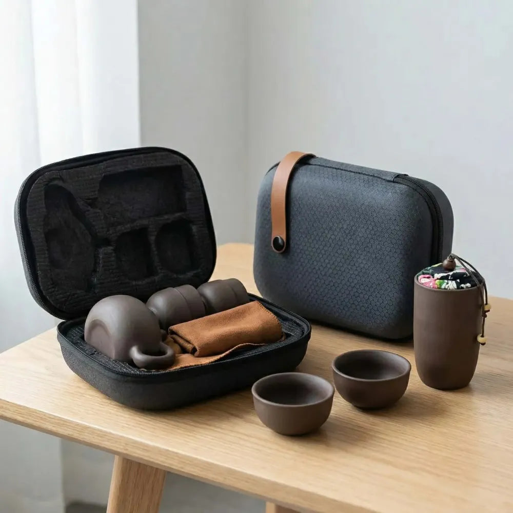 Portable ceramic tea set - home decor