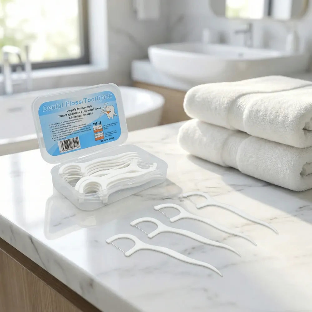 Portable dental floss picks - health care