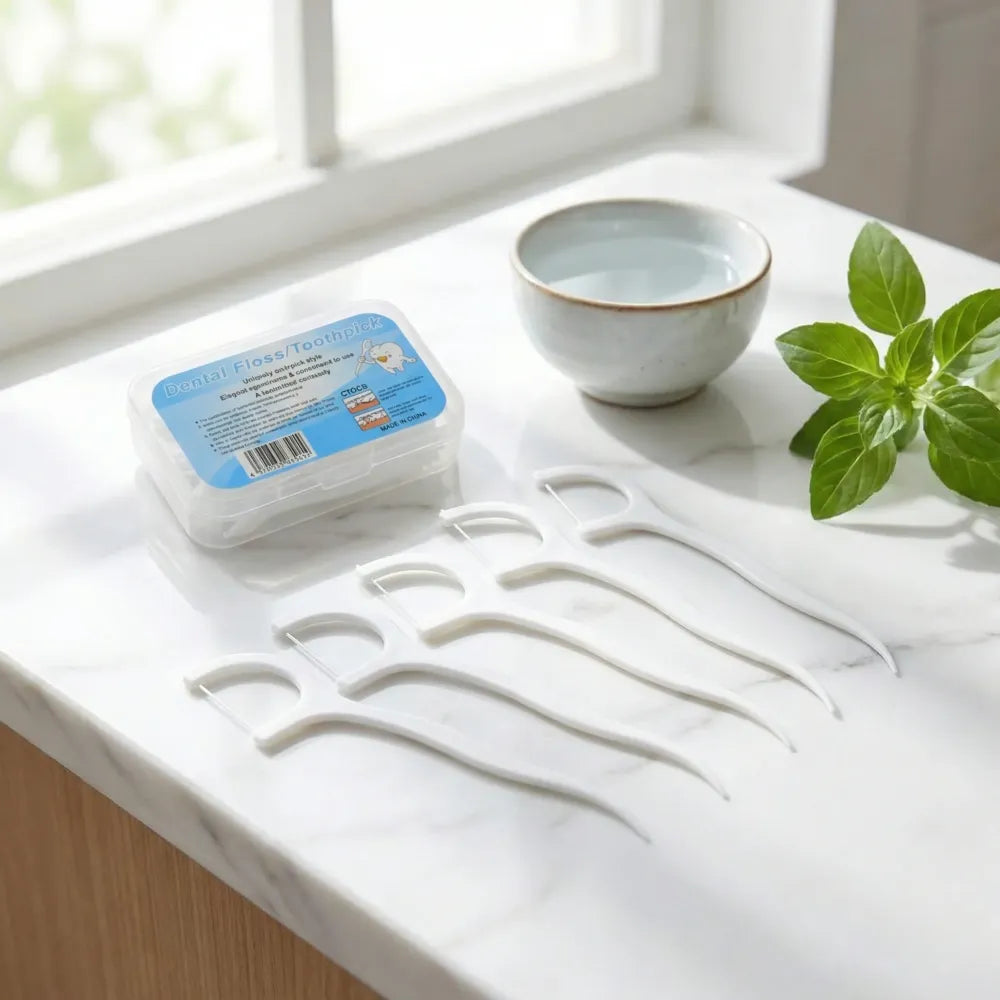 Portable dental floss picks - health care