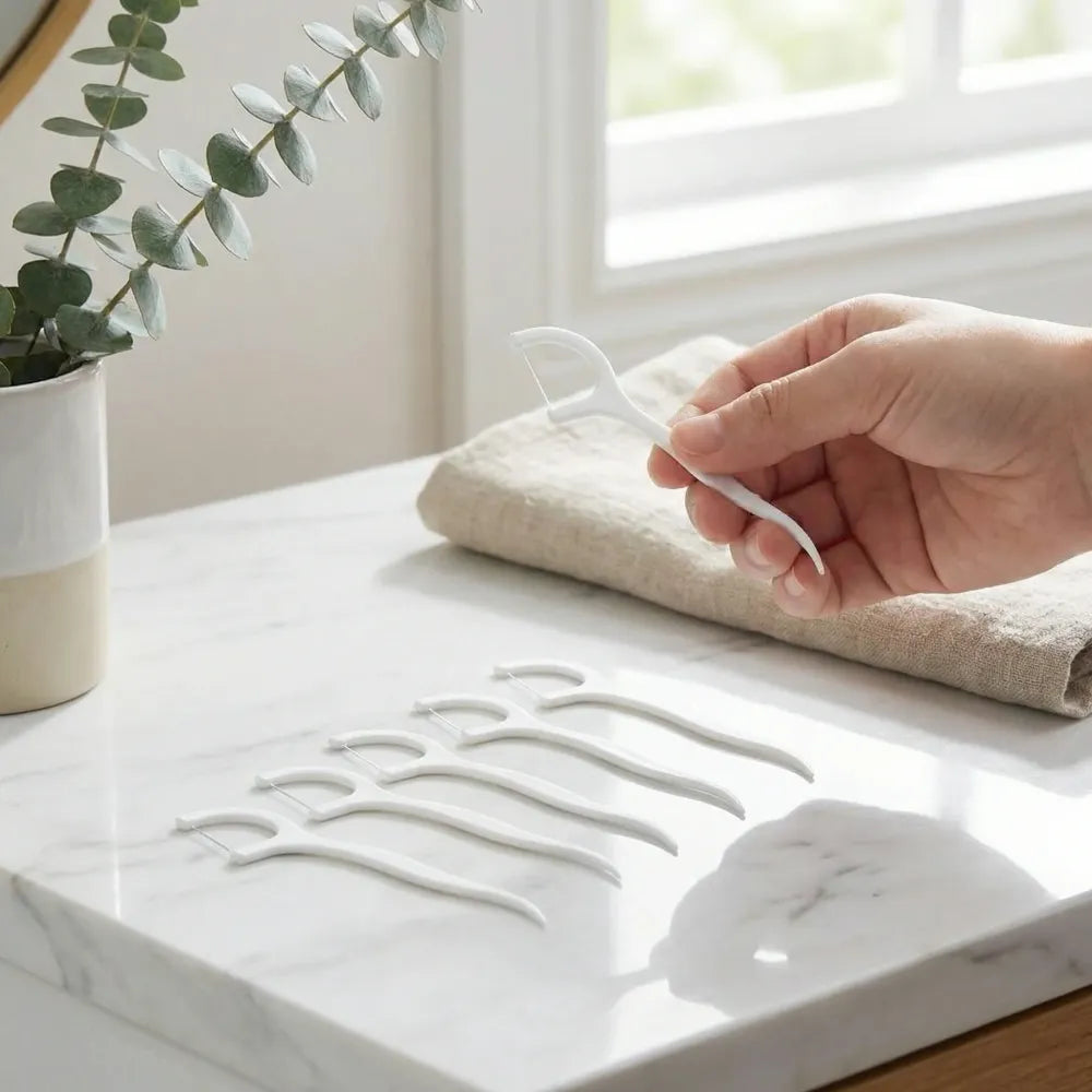 Portable dental floss picks - health care