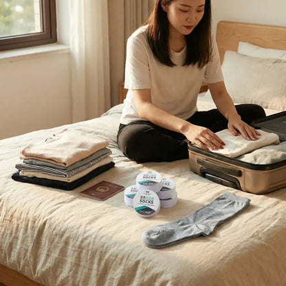 Portable disposable compression socks - health care