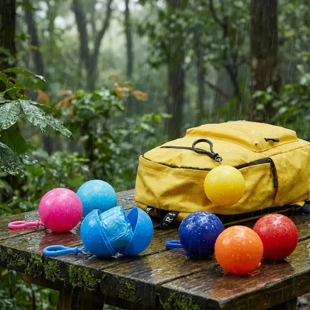 Portable disposable emergency raincoats waterproof rain poncho in a ball for traveling camping outdoor (pack of 5)