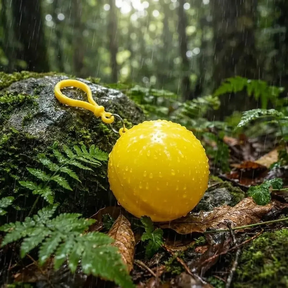 Portable disposable emergency raincoats waterproof rain poncho in a ball for traveling camping outdoor (pack of 5)