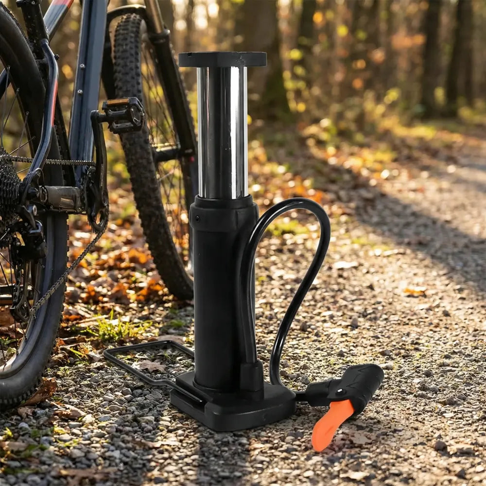 Portable foot-activated bike pump - automotive