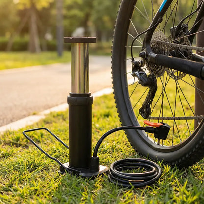 Portable foot-activated bike pump - automotive