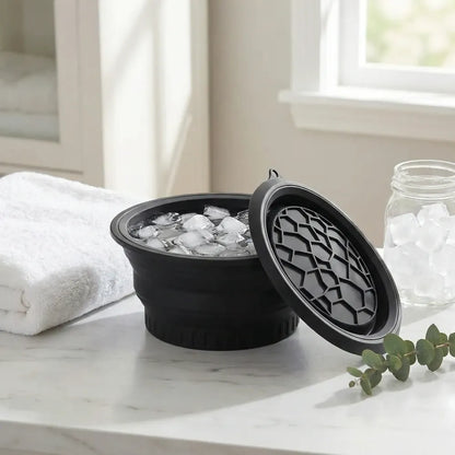 Portable ice face bowl for puffiness relief