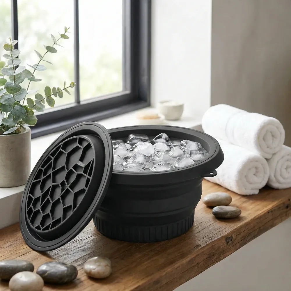 Portable ice face bowl for puffiness relief