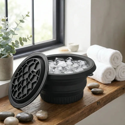 Portable ice face bowl for puffiness relief