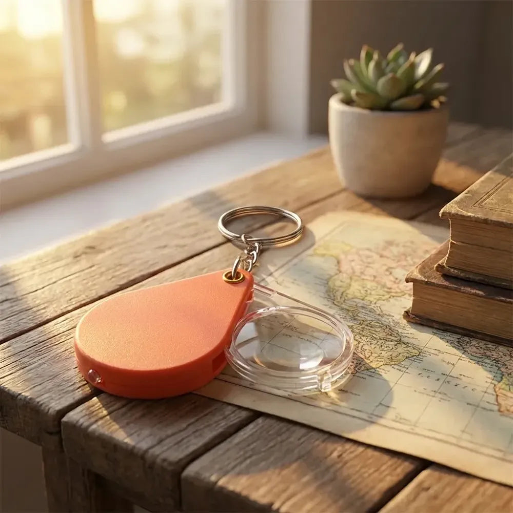 Portable keychain magnifier glass - office