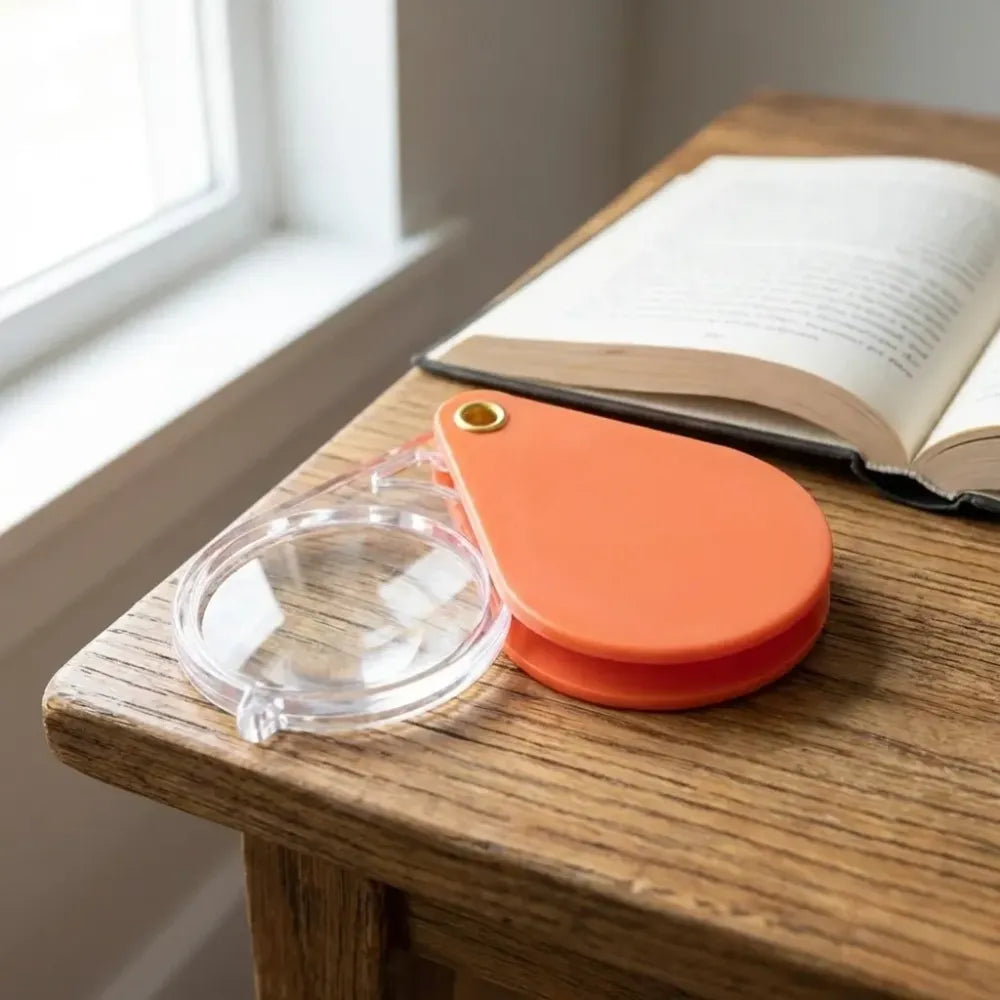 Portable keychain magnifier glass - office