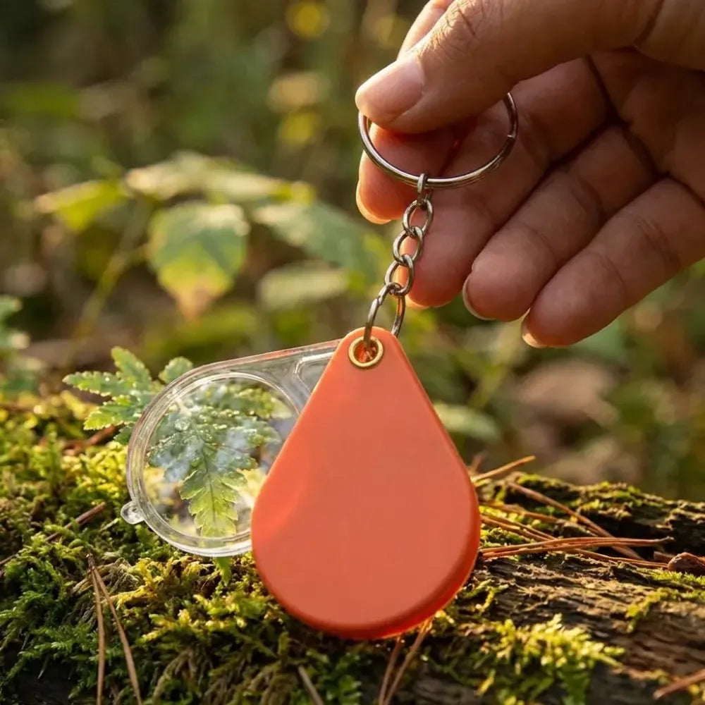 Portable keychain magnifier glass - office