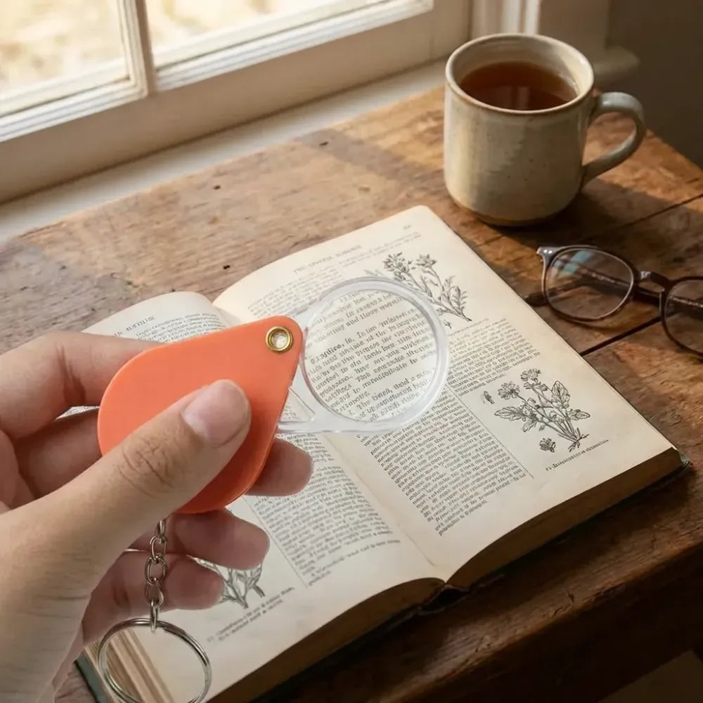 Portable keychain magnifier glass - office