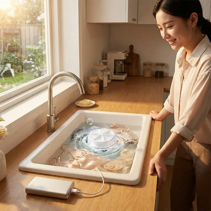Portable mini washing machine ultrasonic turbine washer
