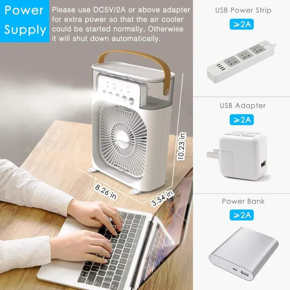 Portable mist fan cooler