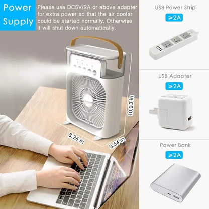 Portable mist fan cooler