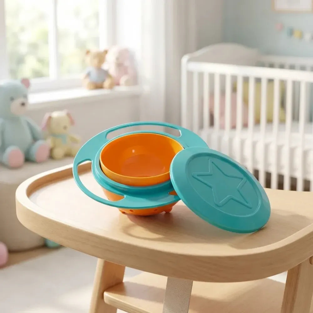 Portable non spill feeding toddler gyro bowl 360 degree rotating dish - home & kitchen