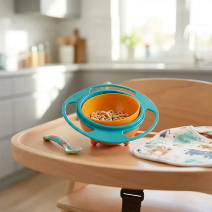 Portable non spill feeding toddler gyro bowl 360 degree rotating dish - home & kitchen