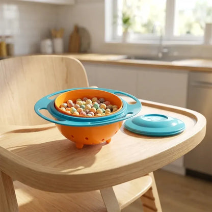 Portable non spill feeding toddler gyro bowl 360 degree rotating dish - home & kitchen