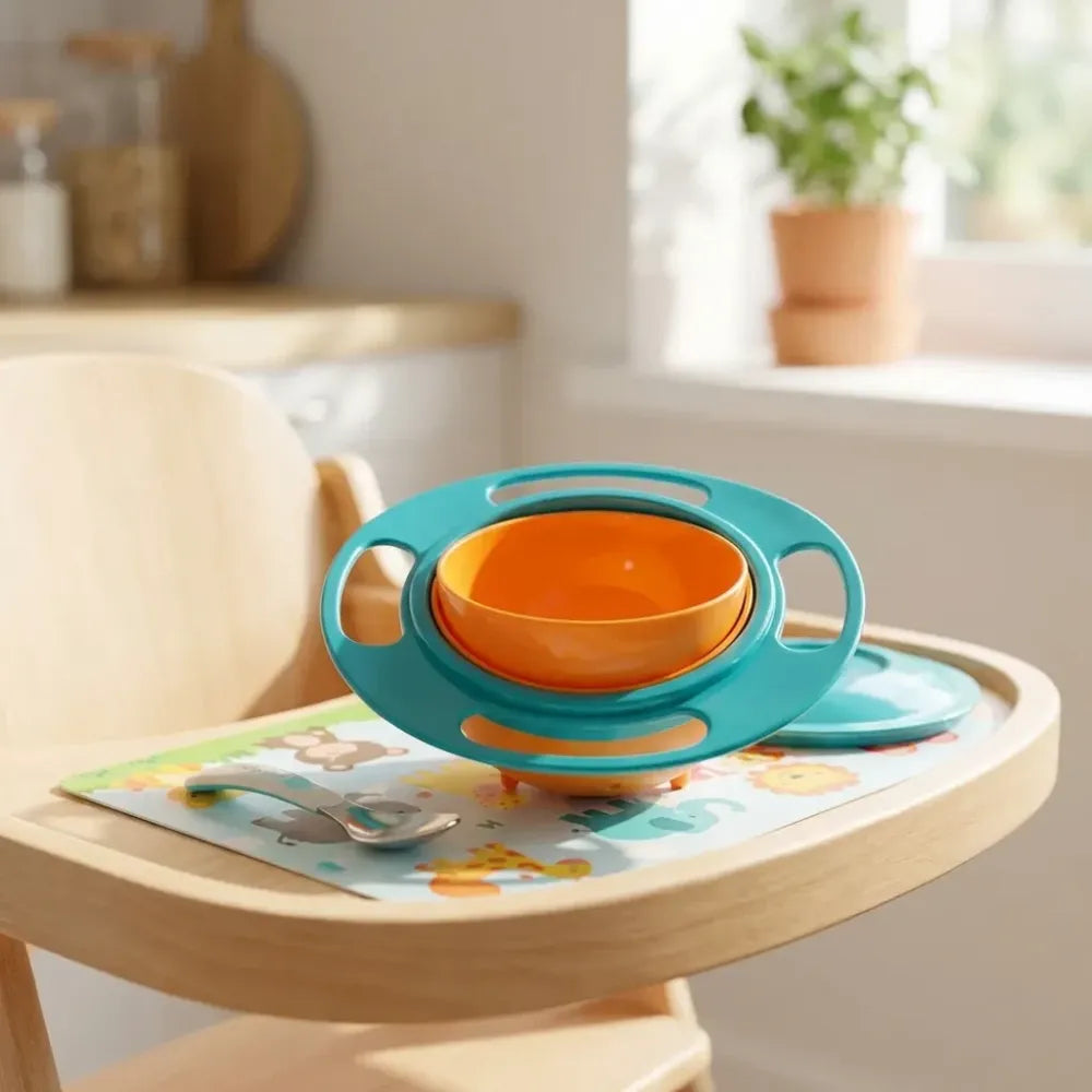 Portable non spill feeding toddler gyro bowl 360 degree rotating dish - home & kitchen