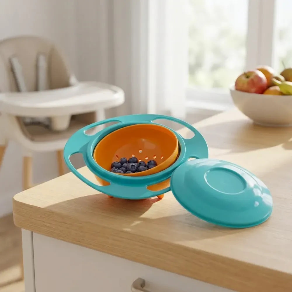 Portable non spill feeding toddler gyro bowl 360 degree rotating dish - home & kitchen