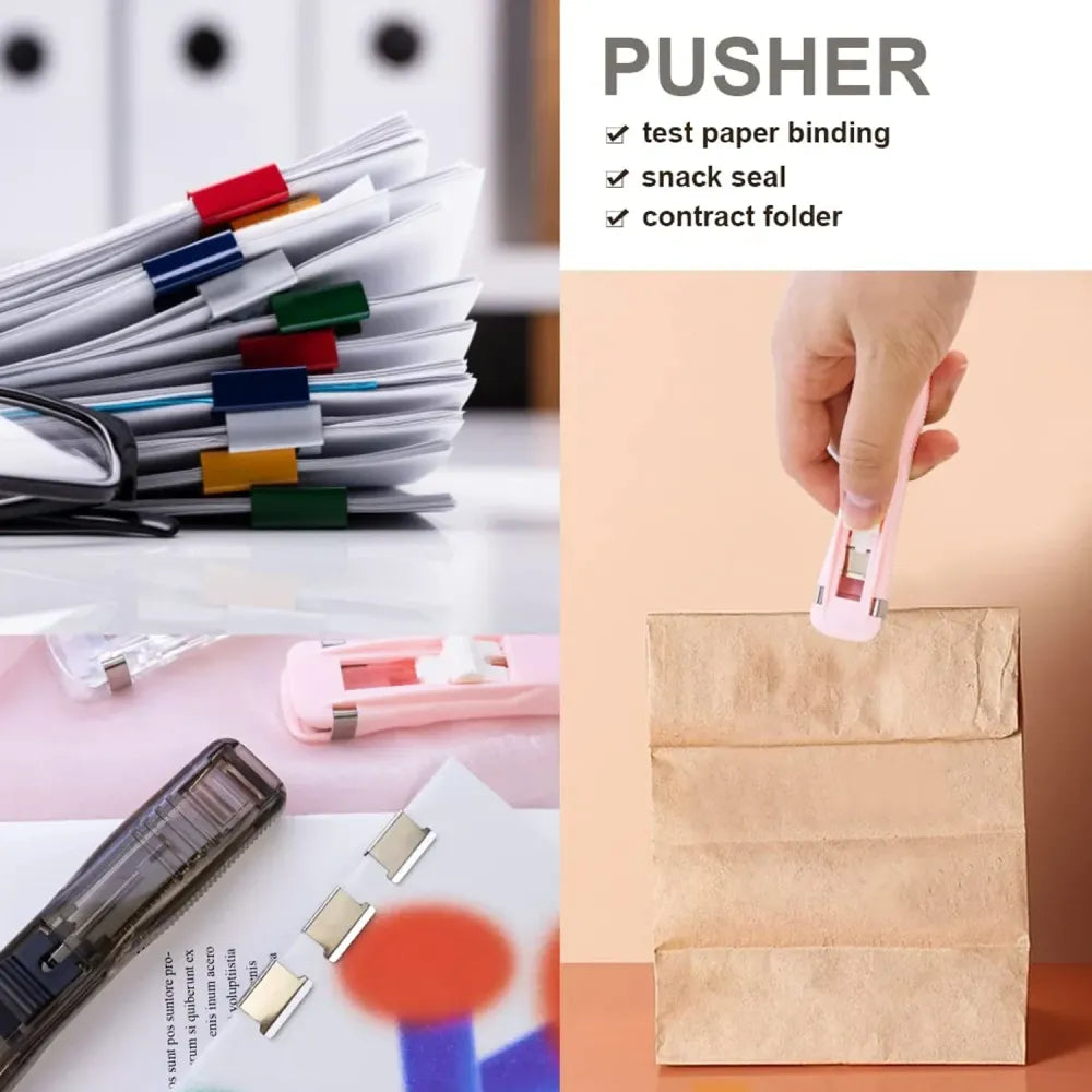 Portable paper clip dispenser - office