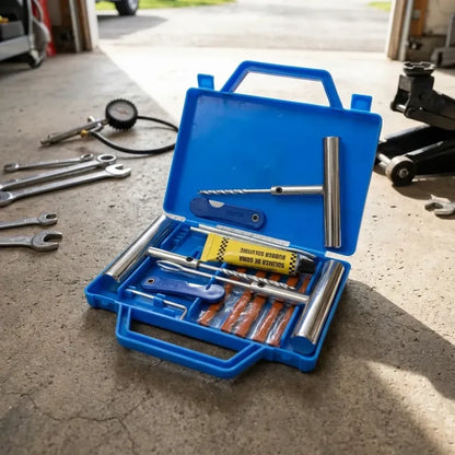 Portable tubeless tire repair kit - automotive
