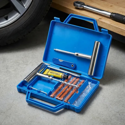 Portable tubeless tire repair kit - automotive