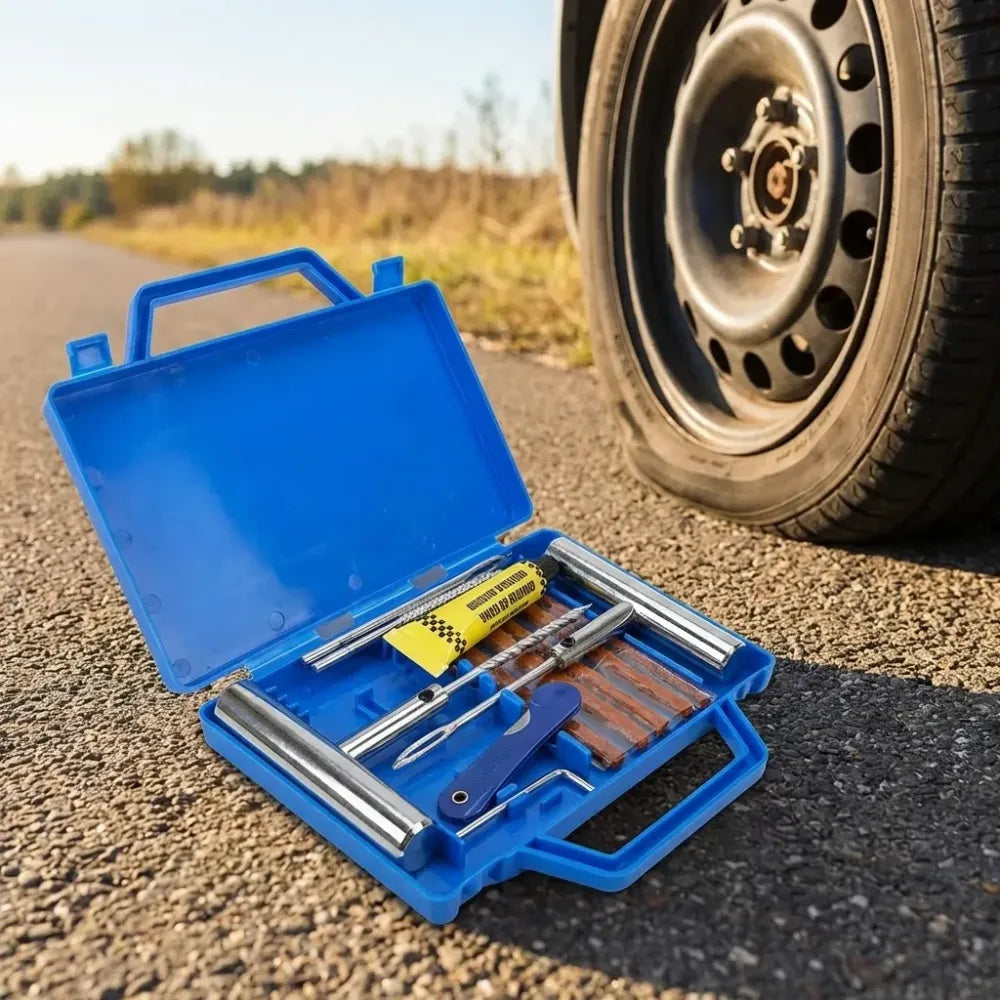Portable tubeless tire repair kit - automotive
