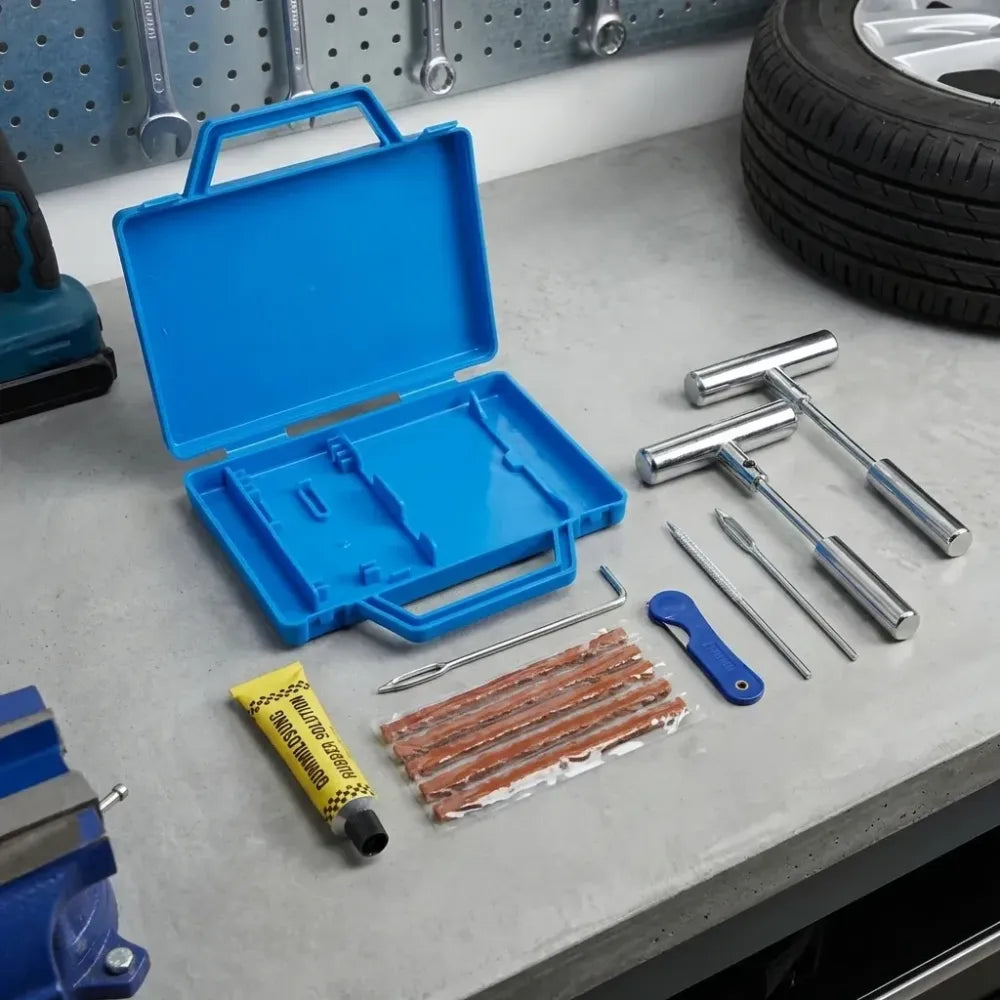 Portable tubeless tire repair kit - automotive