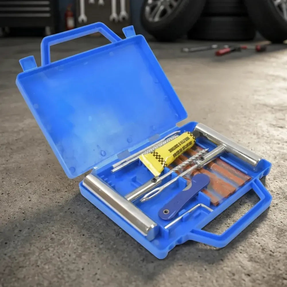 Portable tubeless tire repair kit - automotive