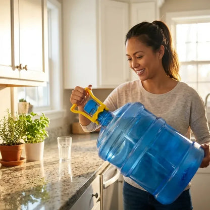 Portable water bottle handle